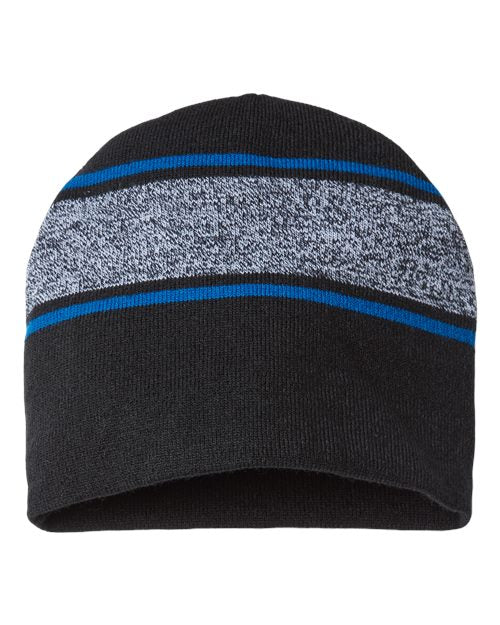 CAP AMERICA RKV9 USA-Made Variegated Striped Beanie