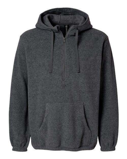 Burnside 3600 Men's Polar Fleece Quarter-Zip Hooded Pullover