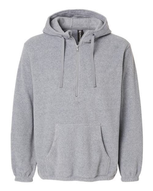 Burnside 3600 Men's Polar Fleece Quarter-Zip Hooded Pullover
