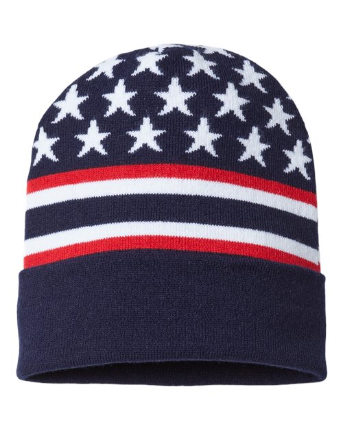 CAP AMERICA RK12 USA-Made Patriotic Cuffed Beanie