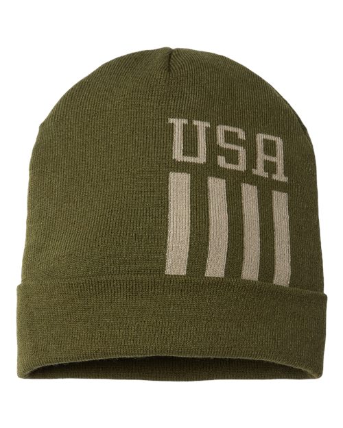 CAP AMERICA RK12 USA-Made Patriotic Cuffed Beanie
