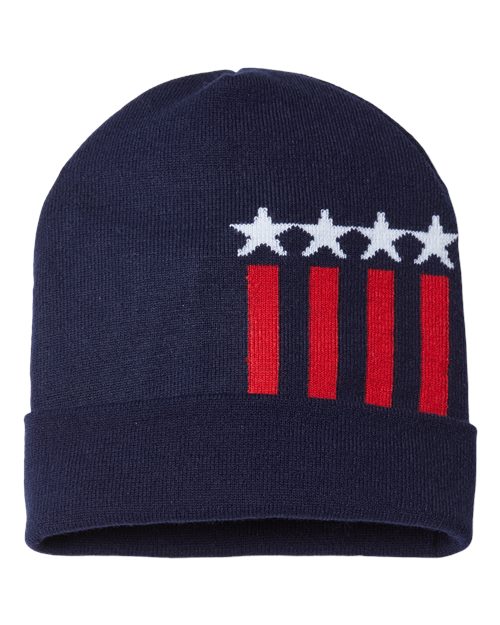 CAP AMERICA RK12 USA-Made Patriotic Cuffed Beanie