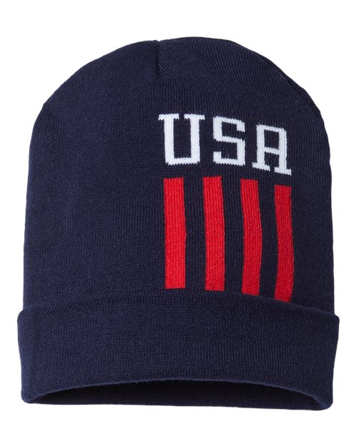 CAP AMERICA RK12 USA-Made Patriotic Cuffed Beanie