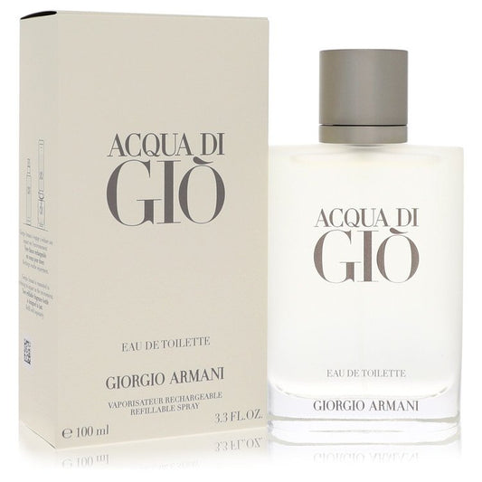 Acqua Di Gio by Giorgio Armani Eau De Toilette Spray Refillable 3.4 oz