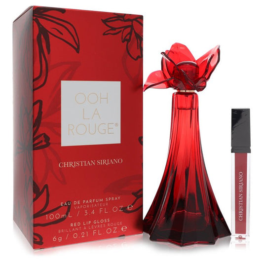 Christian Siriano Ooh La Rouge by Christian Siriano Eau De Parfum Spray + 0.21 oz Red Lip Gloss 3.4 oz