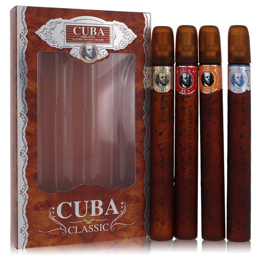Cuba Orange Gift Set Cuba Variety Set includes All Four 1.15 oz Sprays, Cuba Red, Cuba Blue, Cuba Gold and Cuba Orange By Fragluxe