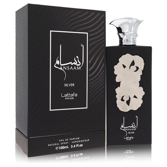 Lattafa Pride Ansaam Silver by Lattafa Eau De Parfum Spray (Unisex) 3.4 oz