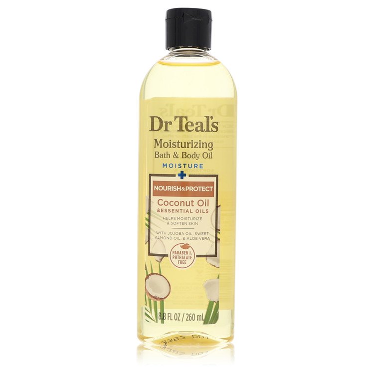 Dr Teal's Moisturizing Bath & Body Oil by Dr Teal's Nourishing Coconut Oil with Essensial Oils, Jojoba Oil, Sweet Almond Oil and Cocoa Butter 8.8 oz