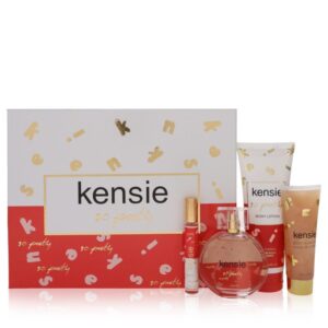 Kensie So Pretty by Kensie Gift Set -- 3.4 oz Eau De Parfum Spray + .34 oz Mini EDP Spray + 2.5 oz Body Glow Oil + 6.8 oz Body Lotion