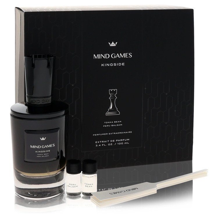 Mind Games Kingside by Mind Games Gift Set -- 3.4 oz Extrait De Parfum Spray + Two 0.10 Mini EDP Travel Size + Testing Papers