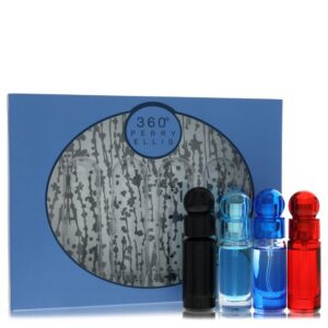perry ellis 360 by Perry Ellis Gift Set -- Four piece Travel Gift Set Includes .25 oz Mini EDT Spray of each. 360 Black, 360 For Men, 360 Very Blue, 360 Red.